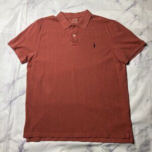 J Crew Polo Shirt Mens Size XL brick Red Pink Collared S/S Embroidered Logo e44